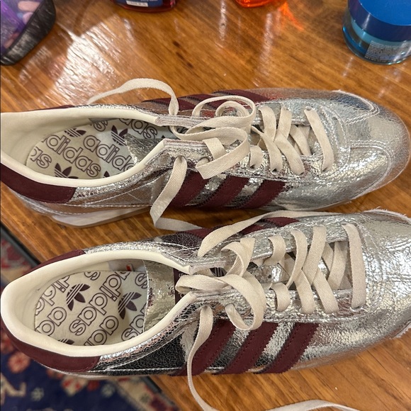 Adidas Women's Silver and Burgundy Sneakers - Picture 5 of 5